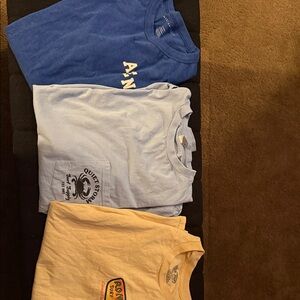 Casual Lot of 3 Men's Tees in Blue and Yellow Size XS and S long and short slee